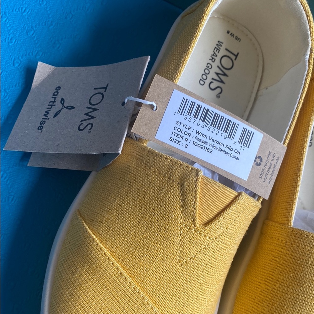 Toms Yellow Canvas Sneakers with Elastic Panels - Picture 3 of 5